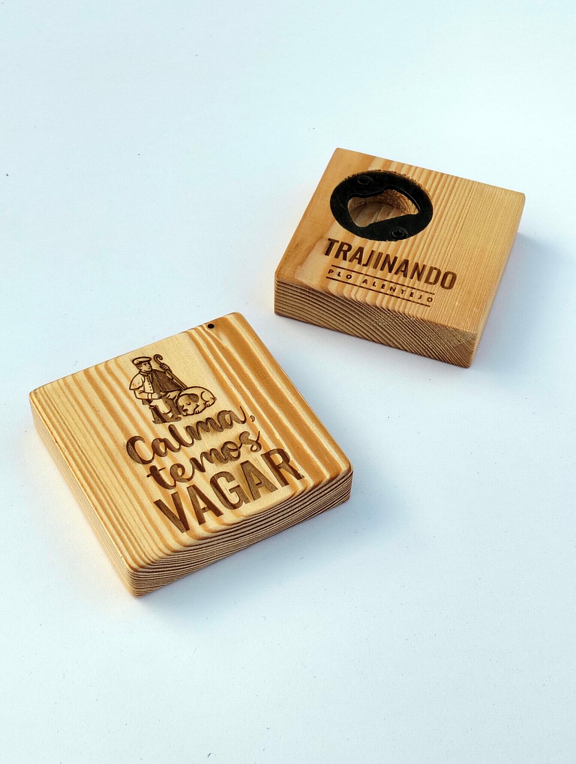 abre caricas de madeira