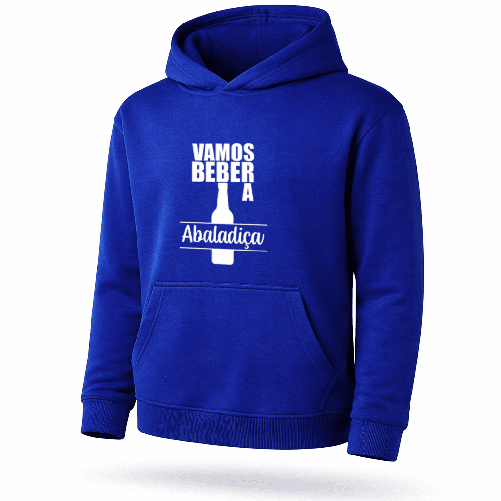 sweatshirt com capuz – design "vamos beber a abaladiça"