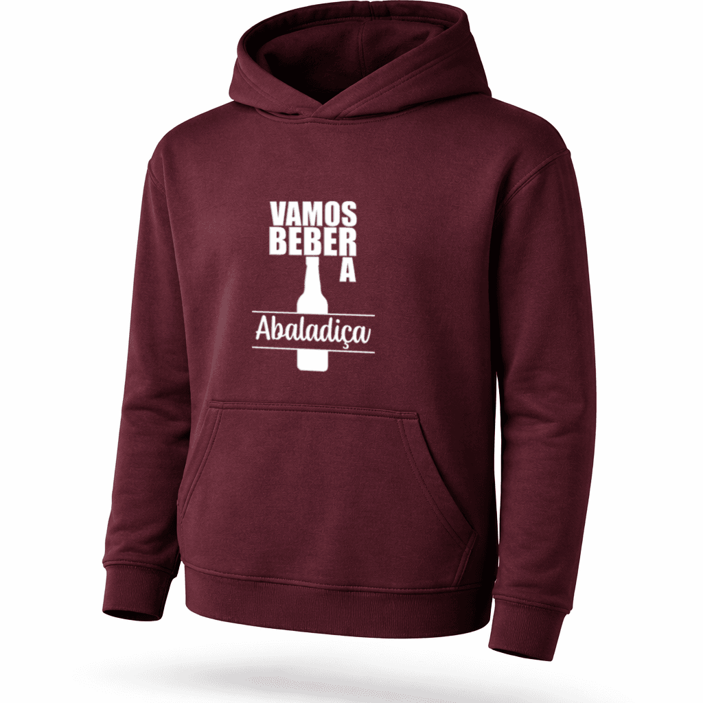 sweatshirt com capuz – design "vamos beber a abaladiça"