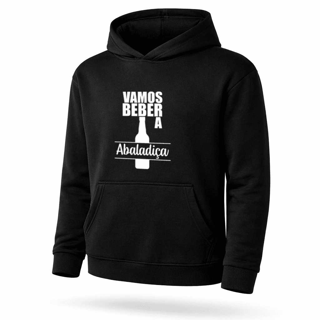 sweatshirt com capuz – design "vamos beber a abaladiça"