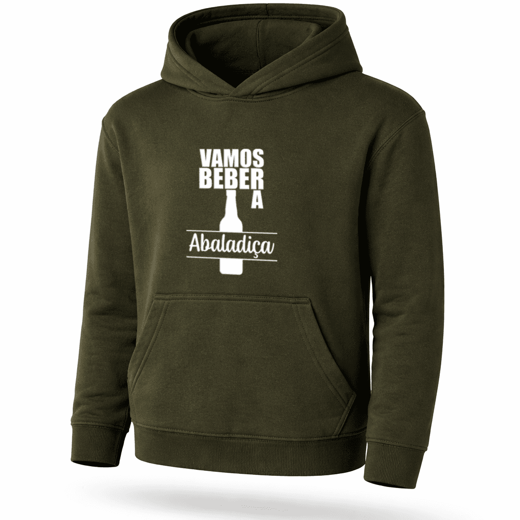 sweatshirt com capuz – design "vamos beber a abaladiça"