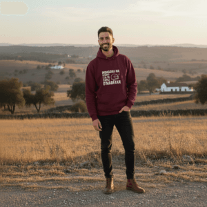 sweatshirt com capuz "indagora ma levanti, e já to capaz d'madêtar"