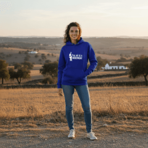 sweatshirt com capuz "indagora ma levanti, e já to capaz d'madêtar"